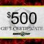 Picture of $500 Gift Certificate